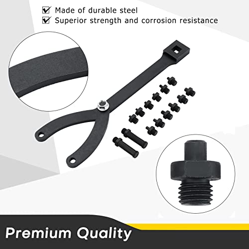 Acymner Variable Pin Spanner Wrench | 15PCS Adjustable Cylinder Spanner Wrench Set,1/2" Drive Ratchet Fan Clutch Pully Holder Wrench Tool Kit for Cars, Motorcycles - Image 4