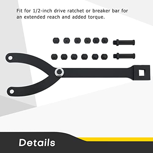 Acymner Variable Pin Spanner Wrench | 15PCS Adjustable Cylinder Spanner Wrench Set,1/2" Drive Ratchet Fan Clutch Pully Holder Wrench Tool Kit for Cars, Motorcycles - Image 5