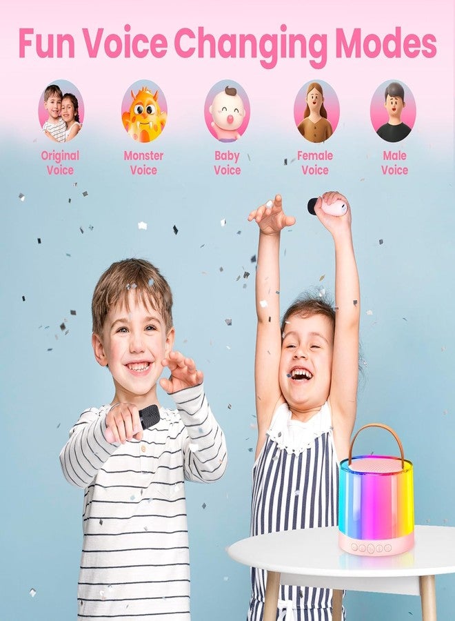 TECH LOGO ELECTRONICS Karaoke Speaker with Wireless Microphone RGB Lights with Changing Modes, 5 Voice Changing Effects Rechargeble Birthday Gifts for Girls & Boys (Cylinder Speaker) - Image 4