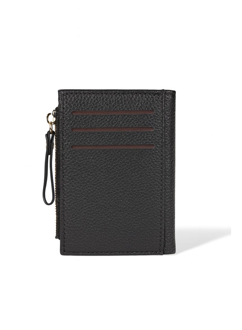 Women’s Compact Soft PU Leather Wallet – Black - Image 2