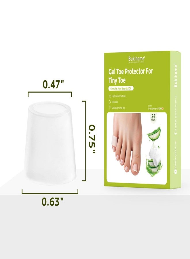 Bukihome Silicone Toe Protectors – Silicone Open Pinky Toe Sleeves for Hammer Toes, Corns, Calluses, Blisters – Soft Gel Protector Toe Cushions for Pain Relief - 24 Count - Image 2