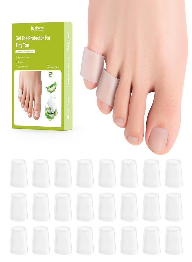 Bukihome Silicone Toe Protectors – Silicone Open Pinky Toe Sleeves for Hammer Toes, Corns, Calluses, Blisters – Soft Gel Protector Toe Cushions for Pain Relief - 24 Count - Image 1
