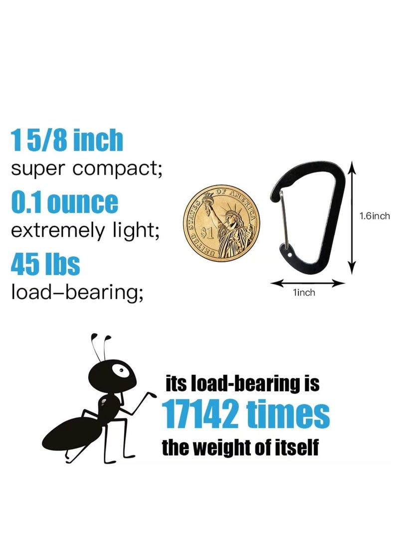 Loquat 10PCS Carabiner Clips Keychain Clips Mini Carabiner Hook Connector for Camping, Fishing, Hiking or Travel - Image 2