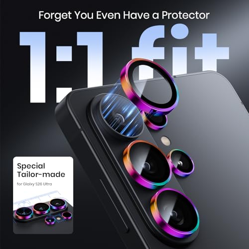 Hoerrye for Samsung Galaxy S26 Ultra Camera Lens Protector - [Top 9H+ Tempered Glass - 12FT Military Grade] Case Friendly Invisible Fit Camera Screen Protector Cover Accessories,Colorful - Image 4
