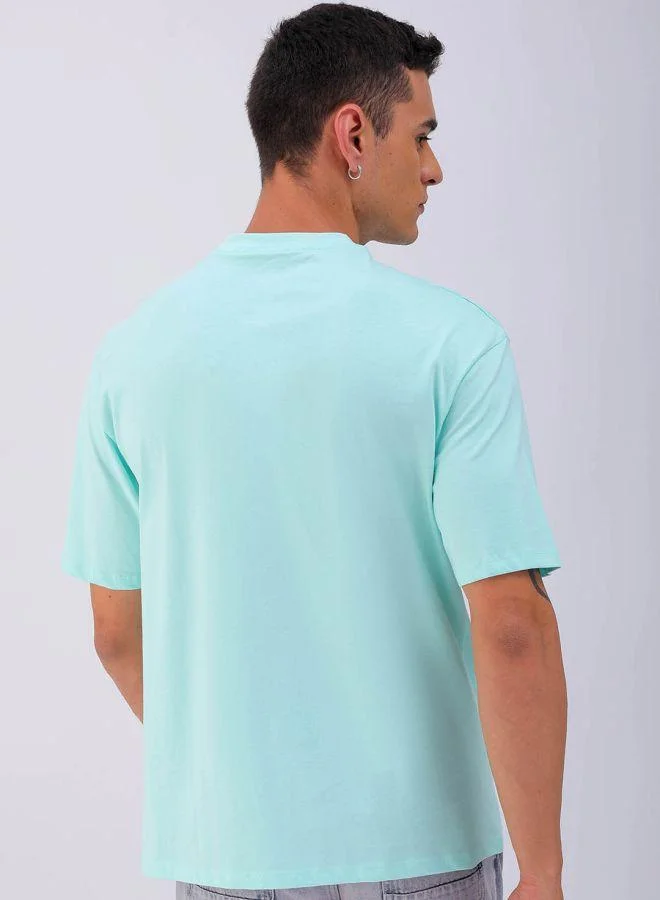 The Indian Garage Co Men Boxy Oversized Graphic Back Printed Round Neck Tshirt