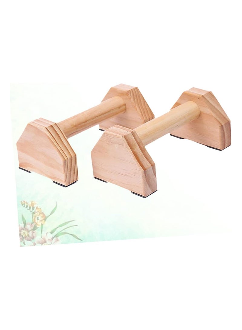 1 Pair Push-ups Home Fitness Equipment Small Stand Rotating Push up Parallettes Handstand Bar  Bracket Frame Handle Solid Wooden Gymnasium Exercise Training Chest Calisthenics Handstand Parallel Double Rod - Image 5