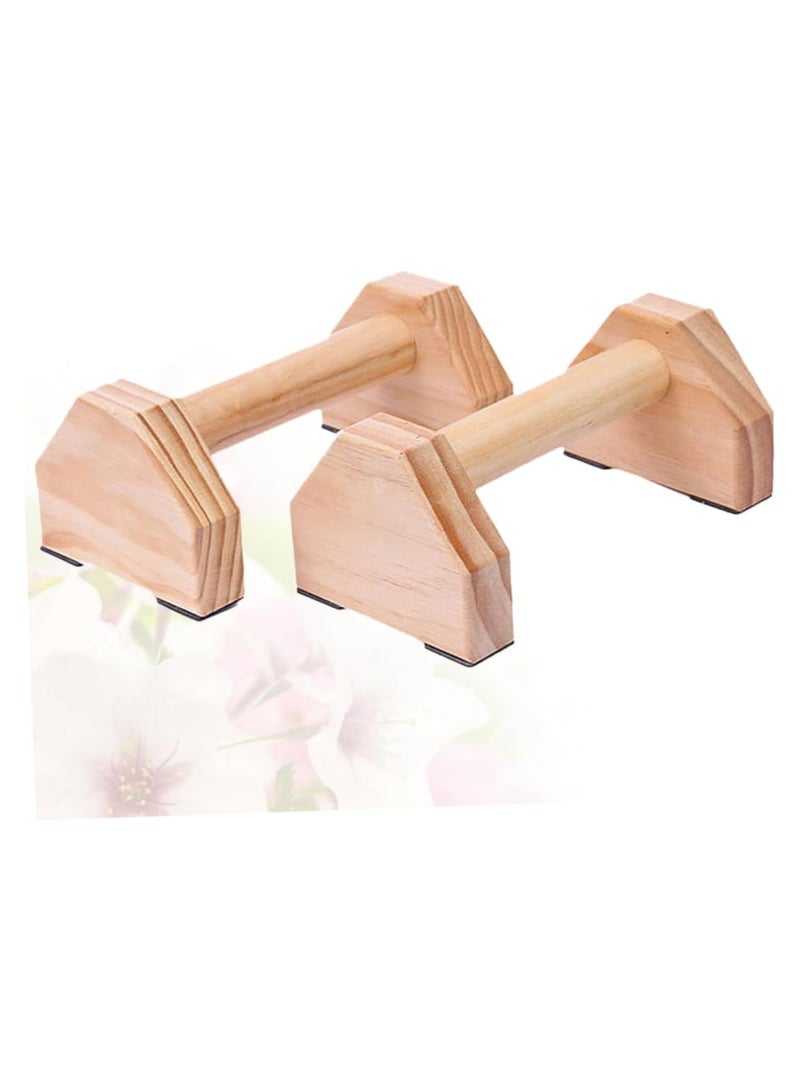1 Pair Push-ups Home Fitness Equipment Small Stand Rotating Push up Parallettes Handstand Bar  Bracket Frame Handle Solid Wooden Gymnasium Exercise Training Chest Calisthenics Handstand Parallel Double Rod - Image 4