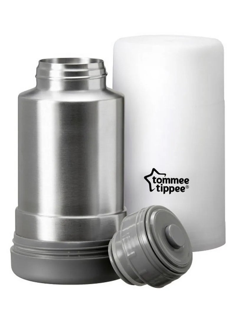 Tommee Tippee UK سخان زجاجة الحليب والطعام المحمول للسفر من كلوزر تو ناتشر، 0M+ زجاجة معزولة مدمجة