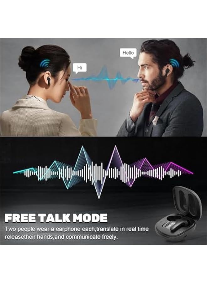 Responsive Translation Earbuds, Language Translation Earbuds, 144 Languages & Accents Two-Way Translator Pods Real Time,Break The Language Barrier (White)