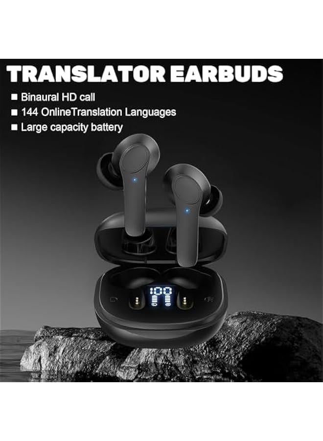 Responsive Translation Earbuds, Language Translation Earbuds, 144 Languages & Accents Two-Way Translator Pods Real Time,Break The Language Barrier (White)