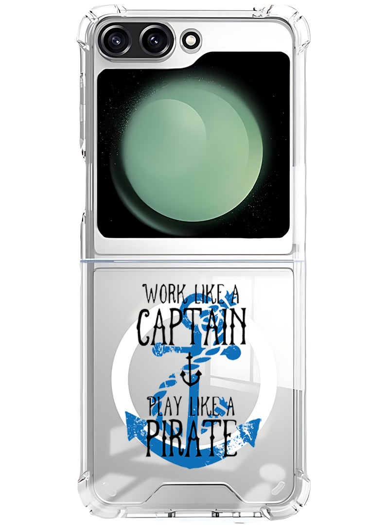 Theodor Magnetic Case for Samsung Galaxy Z Flip 5 Compatible with MagSafe Wireless Charging, Shockproof Phone Bumper Cover Work like a Captain - Image 1