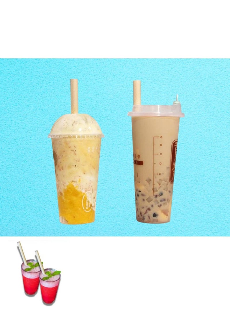 HILUKE Disposable Paper Wrapped Straws White 100PCS - Image 2