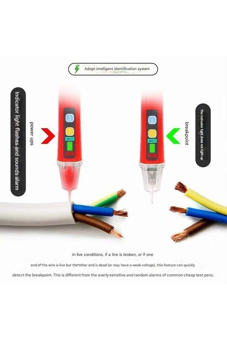 UniT AC Voltage Detector UT12D, AC voltage Low: 24V~1000V High: 90V~1000V, Frequency: 50Hz/60Hz, Audible (buzzer) and Visual (LED) Indication - Image 4