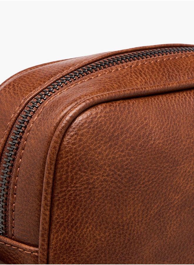 DUCHINI Men's Textured Crossbody Bag with Adjustable Strap and Zip Closure  - Image 5