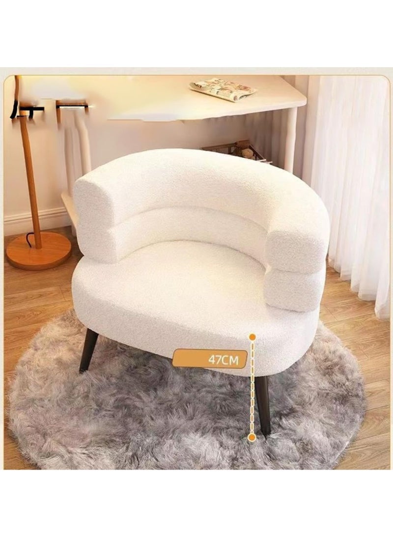 JOMILA Single Seater Sofa Armchair, Lazy Susan, Sun Chair for Living Room, Bedroom, Apartment, Balcony, Washable, Small (White) - Image 4