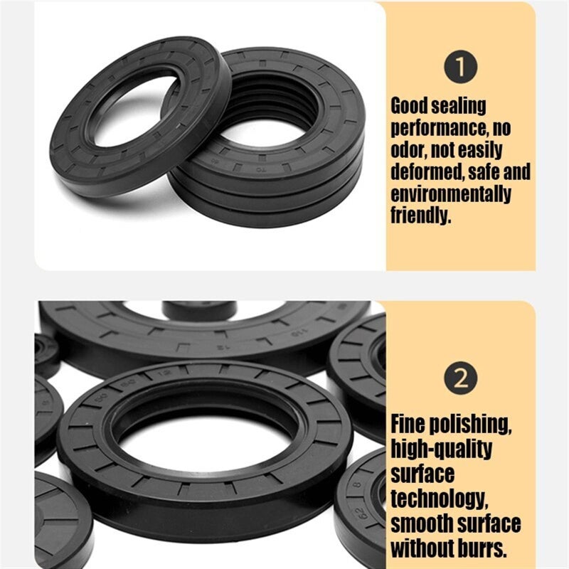 NBR Double Lip Skeleton Oil Seal Ring Set 13x21x5mm TC FB TG4 - Image 5