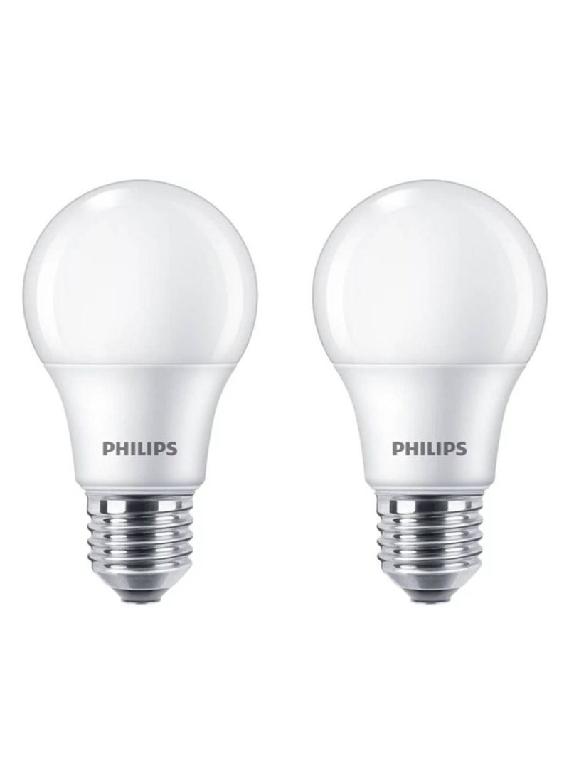 Philips LED Bulb 11W - White - E27 - 2 Pieces