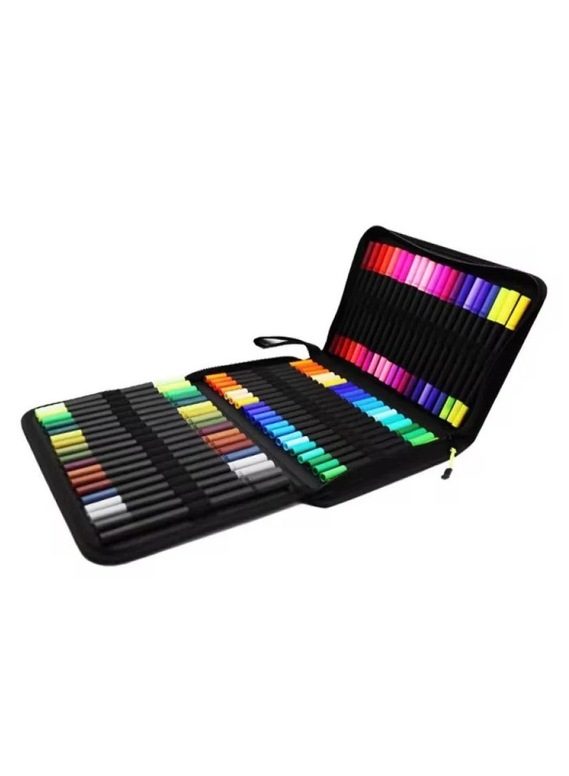 Dual Tip Marker Pen Set – 120 Colors – With Foldable Carrying Case - Image 4