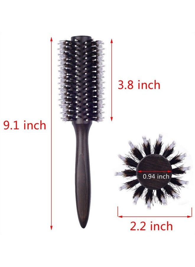 Perfehair Boar Bristles Round Hair Brush For Blow Drying Styling Professional Wooden Barrel Hairbrush  - Image 3