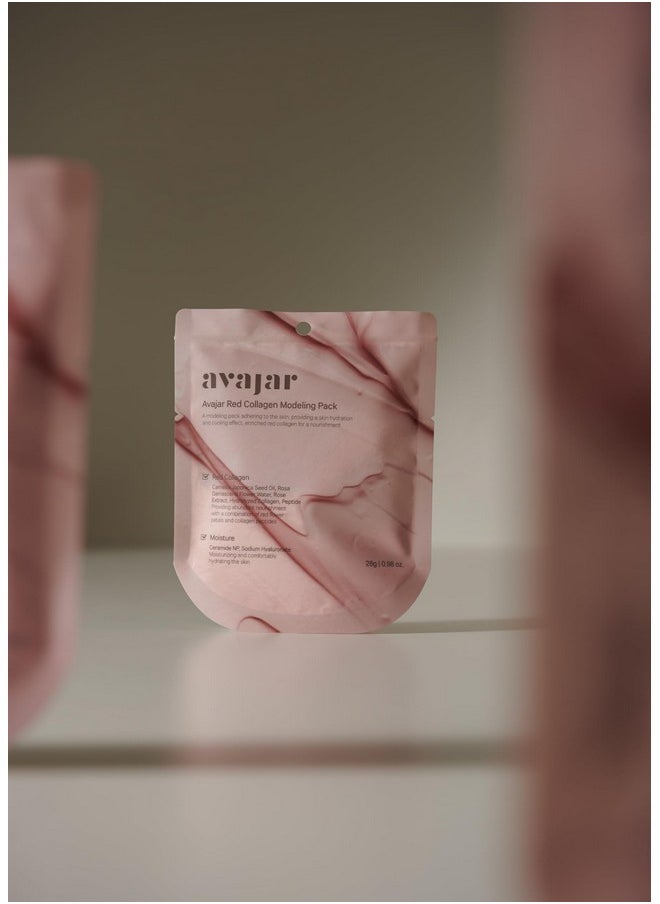 Avajar Avajar Red Collagen Modeling Pack (0.98 oz) - Korean Peel-Off Clay Mask for Pore Tightening and Hydration with Hydrolyzed Collagen & Diatomaceous Earth, Spa K-Beauty Facial Treatment with Collagen  - Image 1
