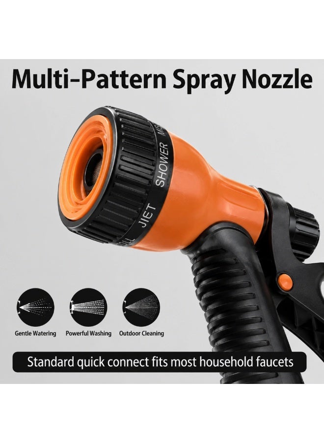 GearZone 20M Wall Mounted Retractable Garden Hose Reel Auto Rewind Water Hose Reel with Multi-Pattern Spray Nozzle, 180° Swivel Bracket & Lock Any Length Design for Yard Watering Car Washing Outdoor Cleaning - Image 4