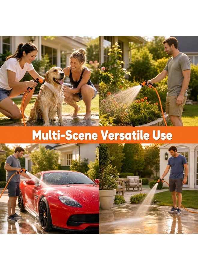 GearZone 20M Wall Mounted Retractable Garden Hose Reel Auto Rewind Water Hose Reel with Multi-Pattern Spray Nozzle, 180° Swivel Bracket & Lock Any Length Design for Yard Watering Car Washing Outdoor Cleaning - Image 5
