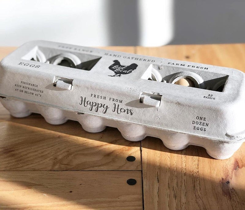 25 Egg Cartons Adorable Printed Vintage Design for Farm Fresh Eggs Recycled Paper Cardboard Sturdy  Reusable Carton Holds up to XL Chicken Eggs 25 Locally Laid Hen