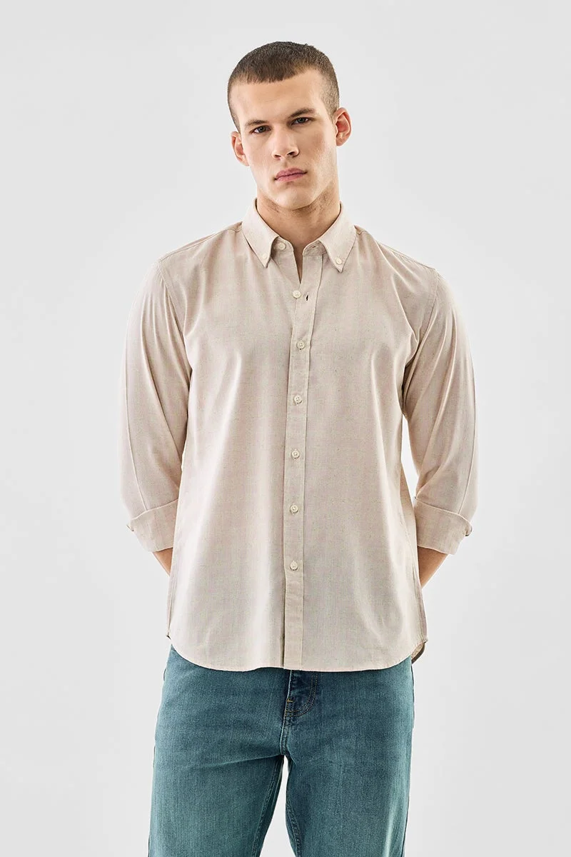 SNITCH Slim Fit Linen Blend Checks Shirt