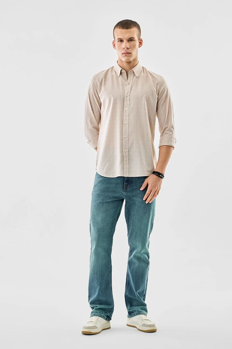 SNITCH Slim Fit Linen Blend Checks Shirt