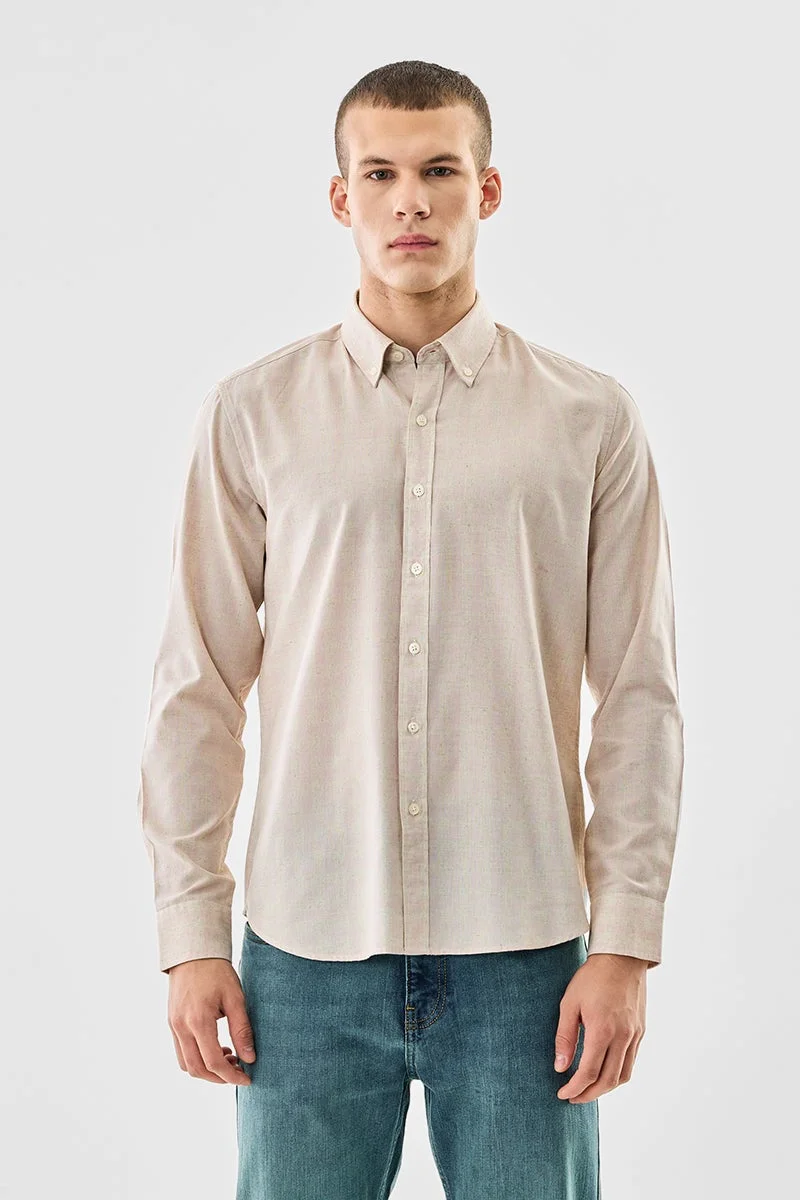 SNITCH Slim Fit Linen Blend Checks Shirt