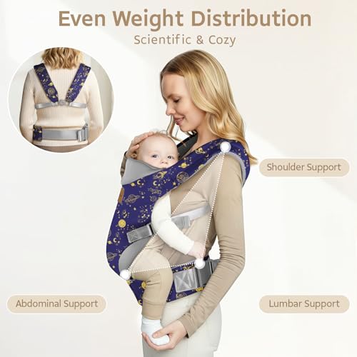 YooxArmor Baby Carrier Ergonomic Adjustable Toddler Carriers for 733 Lbs Cozy Lightweight Infant Carrier with Neck Support Baby Chest Carriers with Lumbar Support for Parents 436 Months - Image 3