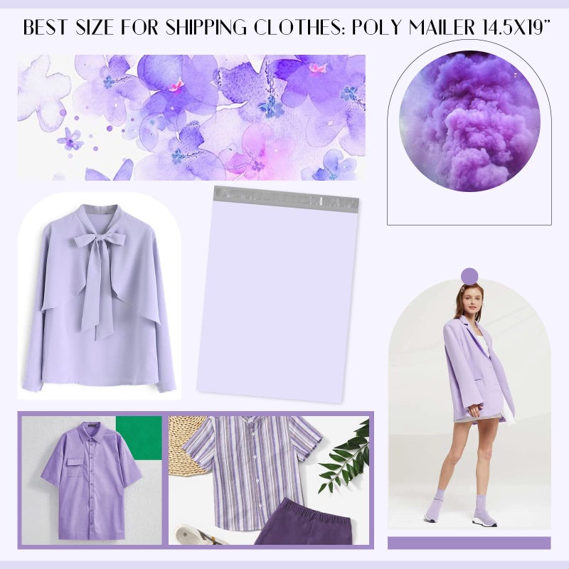 Metronic Large Poly Mailers 14.5x19 50PC, Waterproof Shipping Bags for Clothing, Tear-resistant Mailers Poly Bags for Small Business Suppliers, Strong Ahensive Self Seal Mailing Bags in Lilac Purple - Image 5