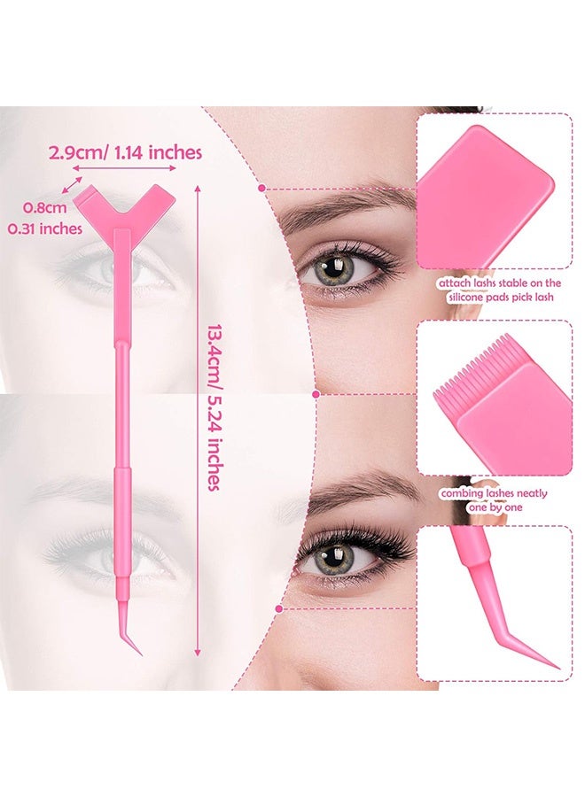 Quantum 60 Pcs 3 in 1 Lash Eyelash Lift Tool - Eyelash Perm Y Shape Lash Brush and Lash Separator - Lash Lift Applicator for Eyelash Extensions Lamination for Women (Pink/Blue/Rose Red/Purple/White/Green) - Image 2