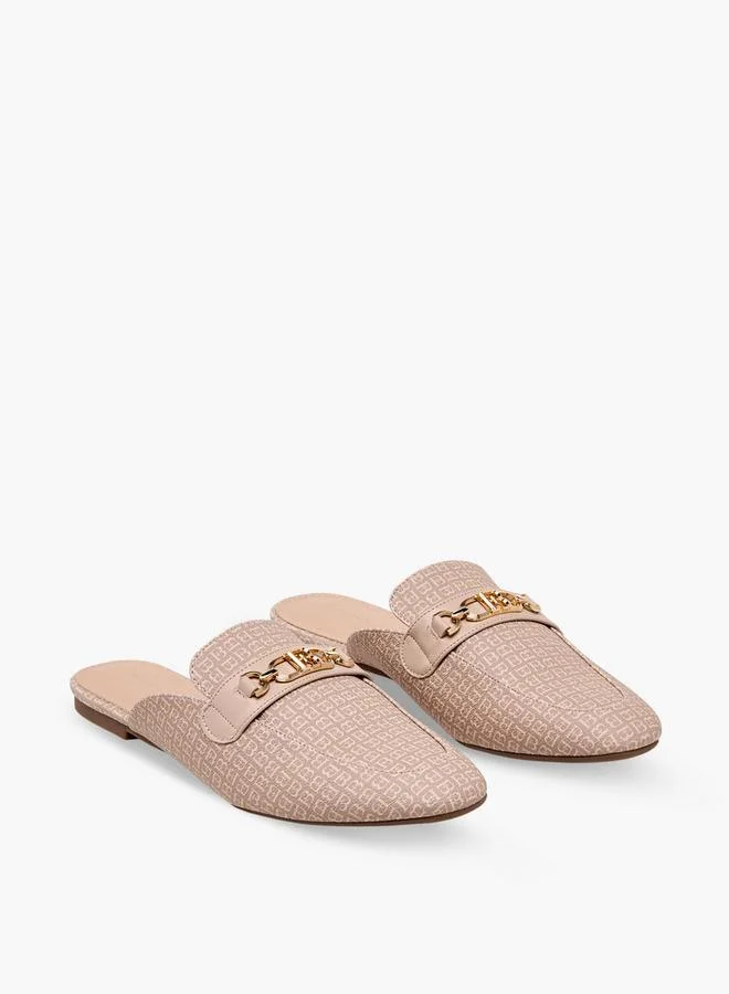 Women Monogram Print Mules