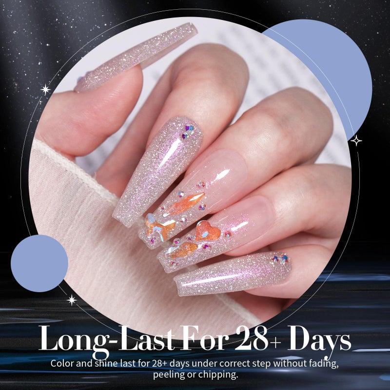Born Pretty Reflective Glitter Gel Polish Christmas Gold Silver Glitter Sparkly Shiny Disco DJ LED Gel Nail Polish Nail Varnish 6PCS 7ML - Image 3
