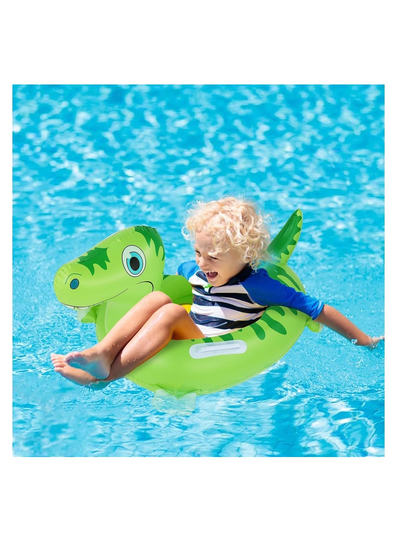 SOLARAE Dinosaur Rex Inflatable Swim Ring for Kids,  Inflatable Swim Trainer with Handles, Safety Aid Float Seat Circle Cartoon Foldable Swim Aid, Suitable for 1-8 Years Old Children - Image 5