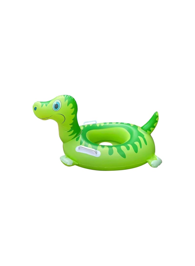 SOLARAE Dinosaur Rex Inflatable Swim Ring for Kids,  Inflatable Swim Trainer with Handles, Safety Aid Float Seat Circle Cartoon Foldable Swim Aid, Suitable for 1-8 Years Old Children - Image 1