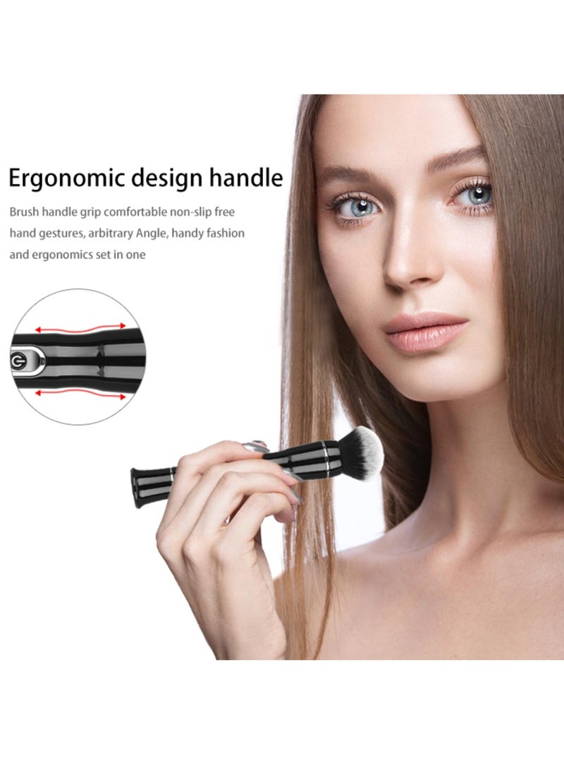 فرشاة مكياج كهربائية يدوية، فرشاة أساس صغيرة، أداة تطبيق قناع الوجه، طقم فرشاة بودرة حرة، فرشاة مسطحة - Image 5