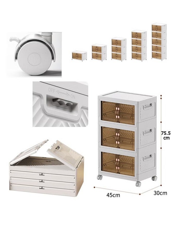 Arabest 3 Tier Kitchen Organization Cabinet 3Multi-layer Foldable Plastic Storage Drawer, Drawer Unit, Box, Plastic Organizing Cupboard  - Image 5