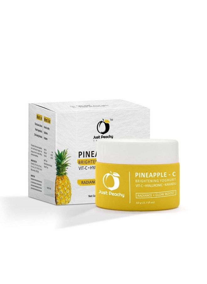 Just Peachy Pineapplec Brightening Yoghurt With Vitamin C Hyaluroinc Acid ; Radiance + Glow Boosting Face Moisturizer ; Fades Pigmentation Reduces Skin Ageing ; Super Soft Face Cream 50G  - Image 2