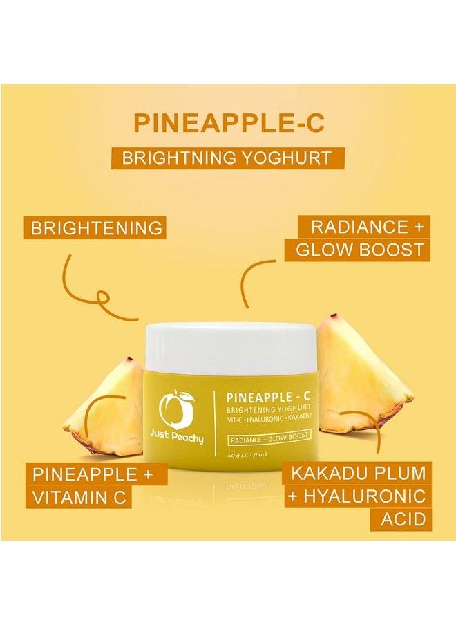 Just Peachy Pineapplec Brightening Yoghurt With Vitamin C Hyaluroinc Acid ; Radiance + Glow Boosting Face Moisturizer ; Fades Pigmentation Reduces Skin Ageing ; Super Soft Face Cream 50G  - Image 3