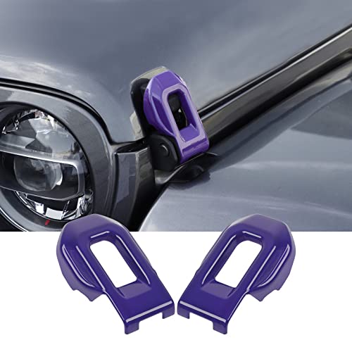 Hoolcar Hood Latch Lock Catch Brackets Cover for 20182021 Jeep Wrangler JL JLU 20202021 Gladiator JT Purple