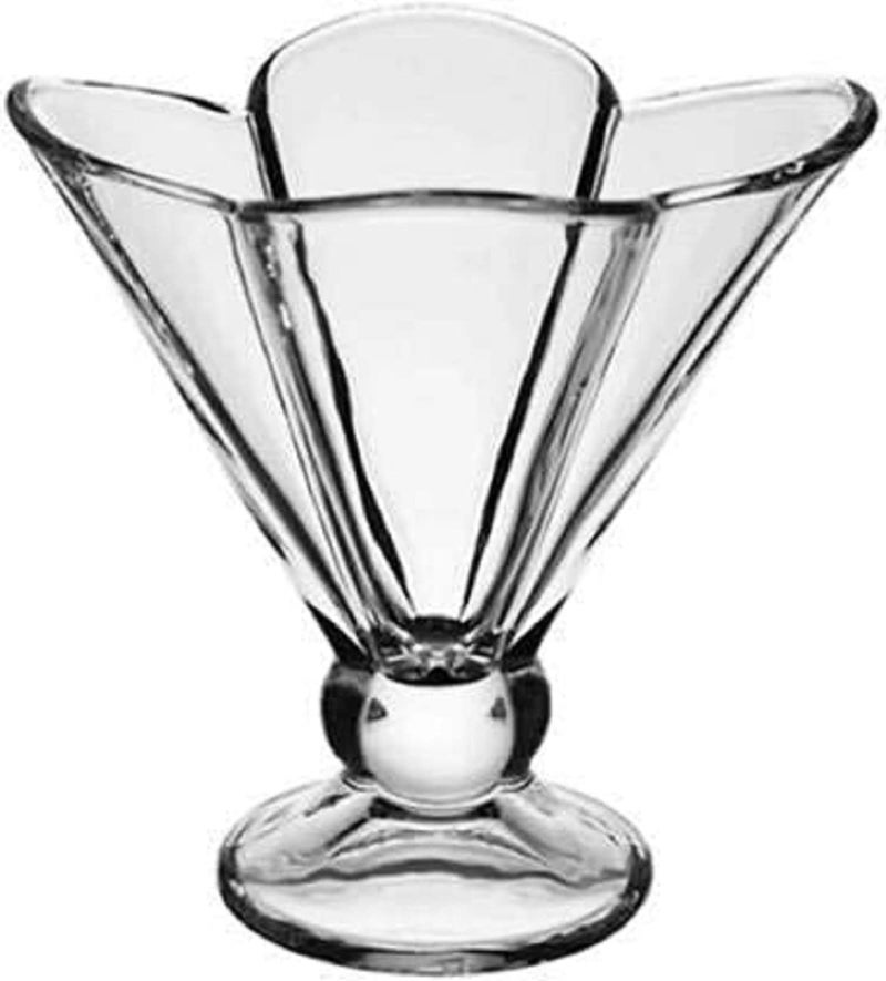 ROSEFINCH Classic Crystal Clear Deep Flower Shape Cut Glass Ice Cream Pudding CupsBowls Tableware Set Transparent Size Standard 150ml 2pcs - Image 5