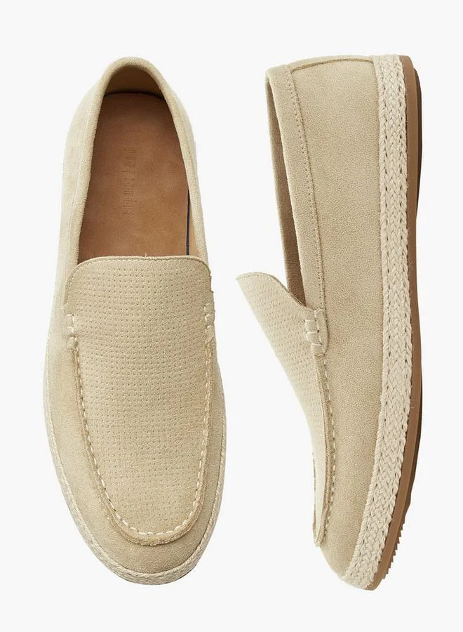 Peppermint BEIGE Men Textured Espadrille Loafers for Men | Best Price UAE