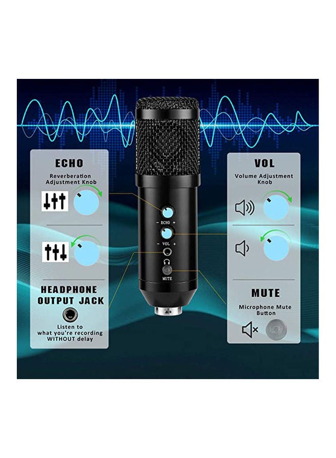 DUSALA Professional Studio Broadcasting Recording Condenser Microphone Set ANY0055 Black - Image 2