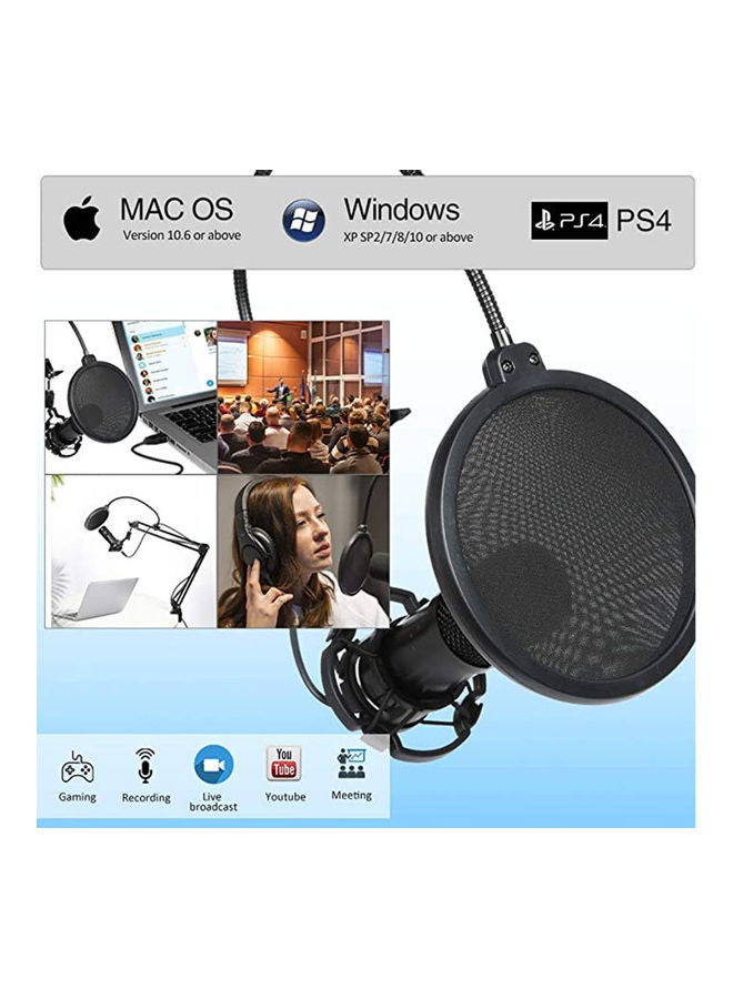 DUSALA Professional Studio Broadcasting Recording Condenser Microphone Set ANY0055 Black - Image 4