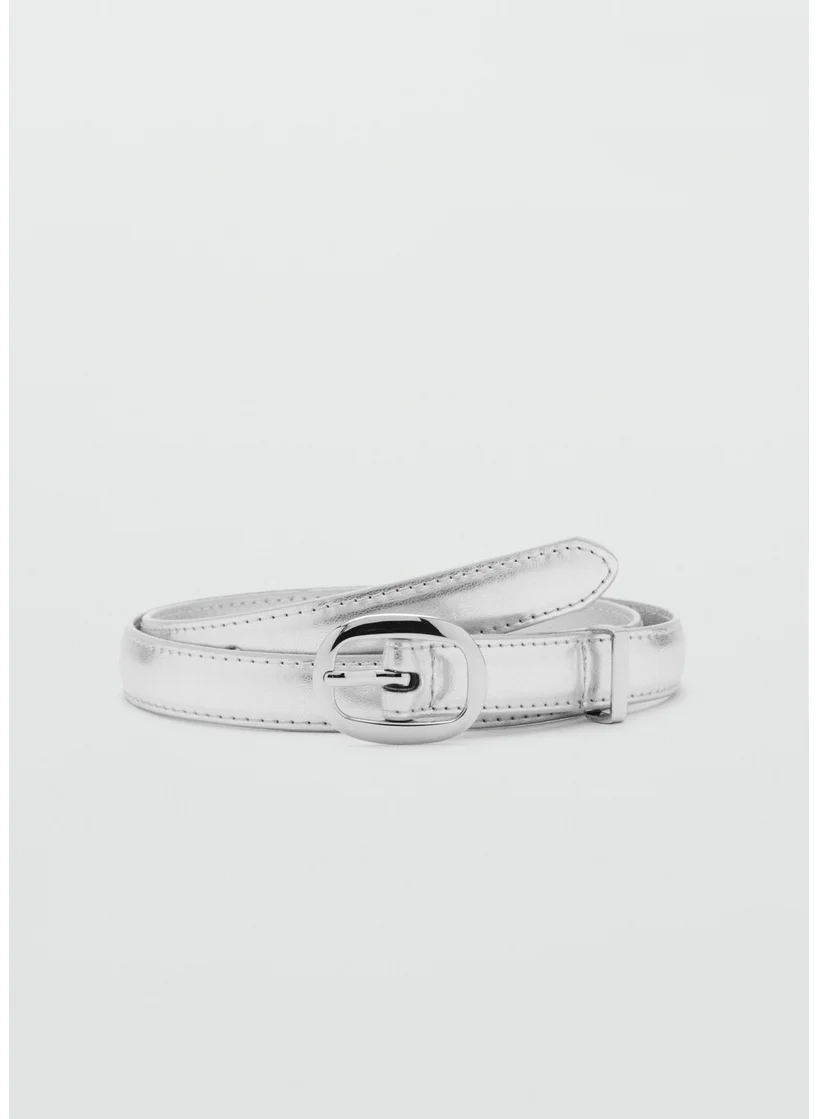 مانجو Metallic Belt With Oval Buckle