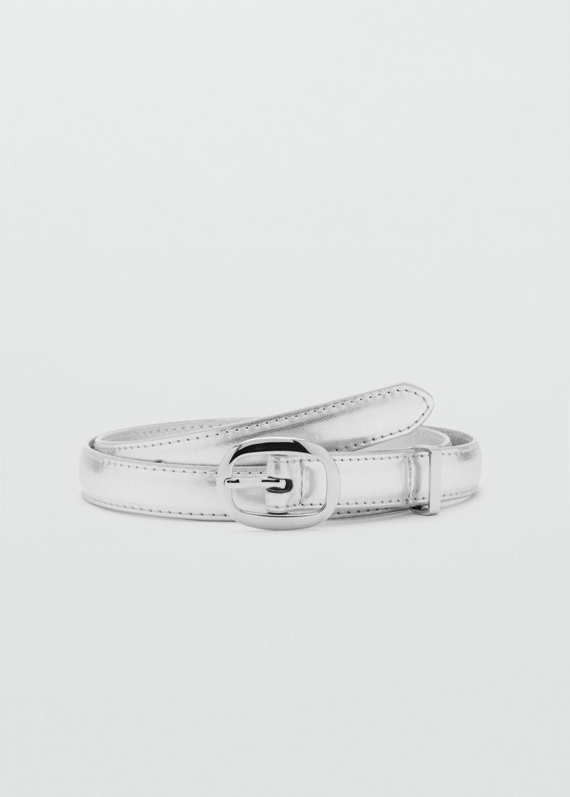 MANGO Metallic Belt With Oval Buckle  - Image 1