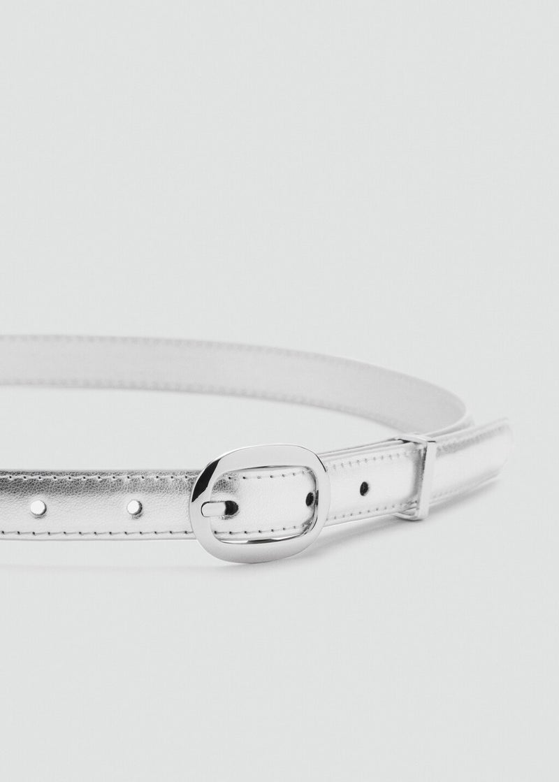 MANGO Metallic Belt With Oval Buckle  - Image 3