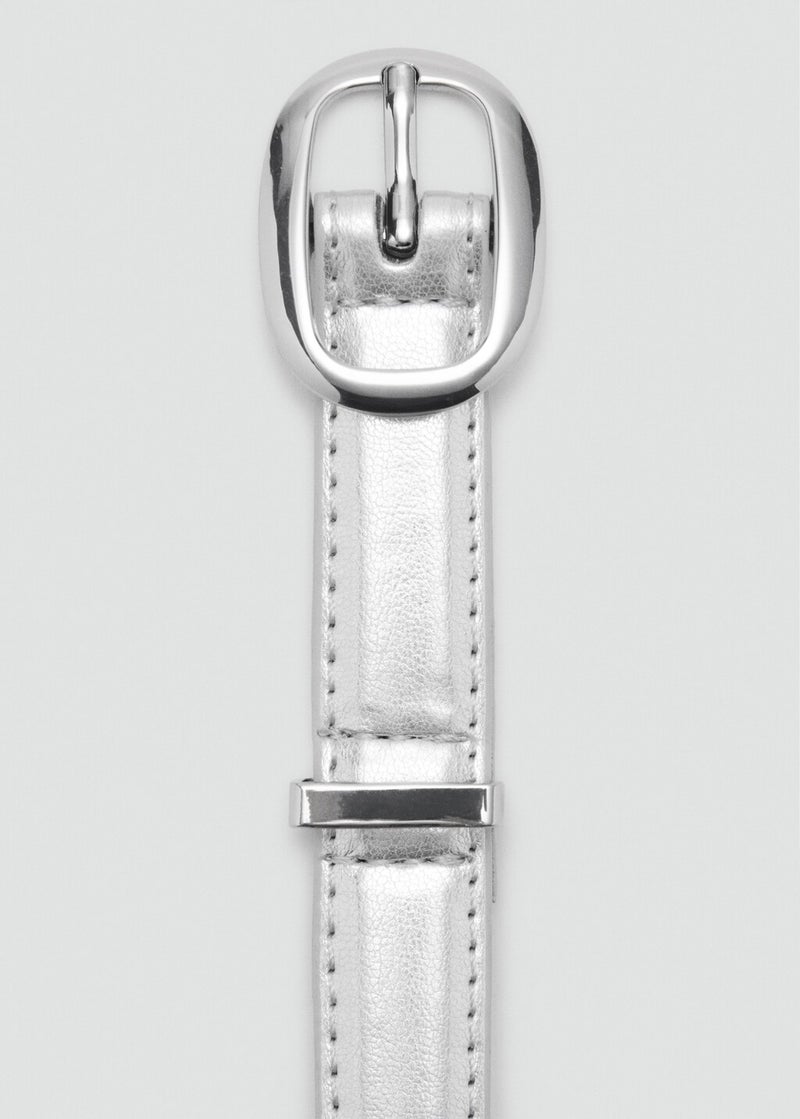 MANGO Metallic Belt With Oval Buckle  - Image 4